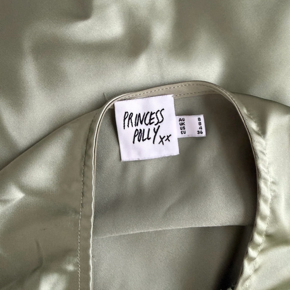 Princess Polly Sage Satin Chemise - Picture 3 of 5